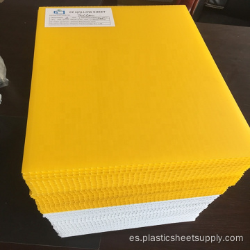 Cartón en blanco de plástico corrugado amarillo 18 &quot;x24&quot; x 4 mm de moldeo de corte